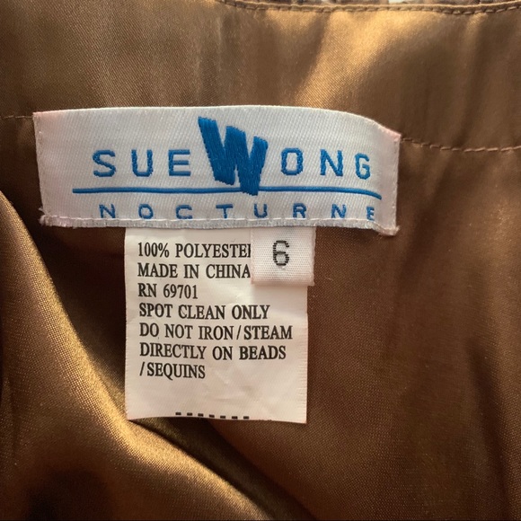 Sue Wong designer strapless cocktail dress - Picture 4 of 8